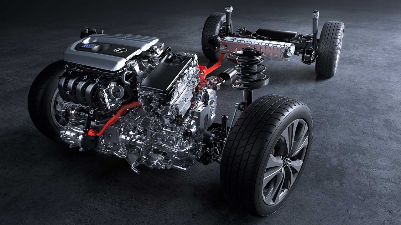 Aufbau des Antriebsstrangs des Lexus RX400h