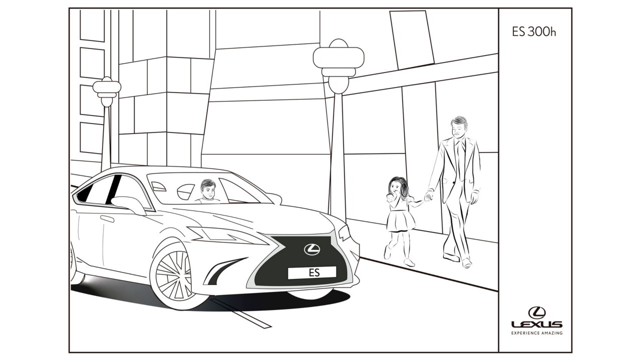 Zeichenvorlage für den Lexus ES 300h