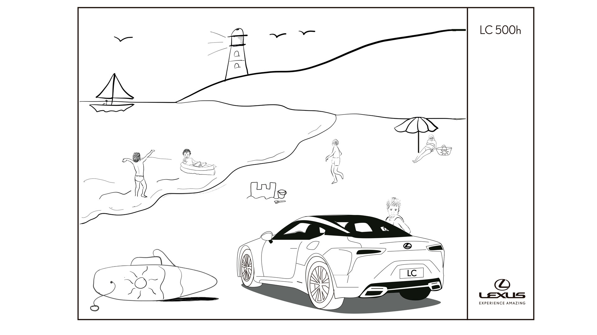 Zeichenvorlage für den Lexus LC 500h