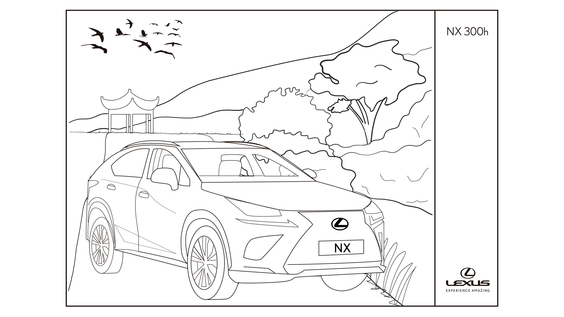 Zeichenvorlage für den Lexus NX 200h