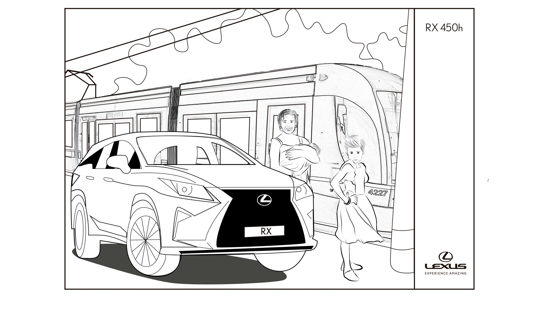 Zeichenvorlage für den Lexus RX 450h